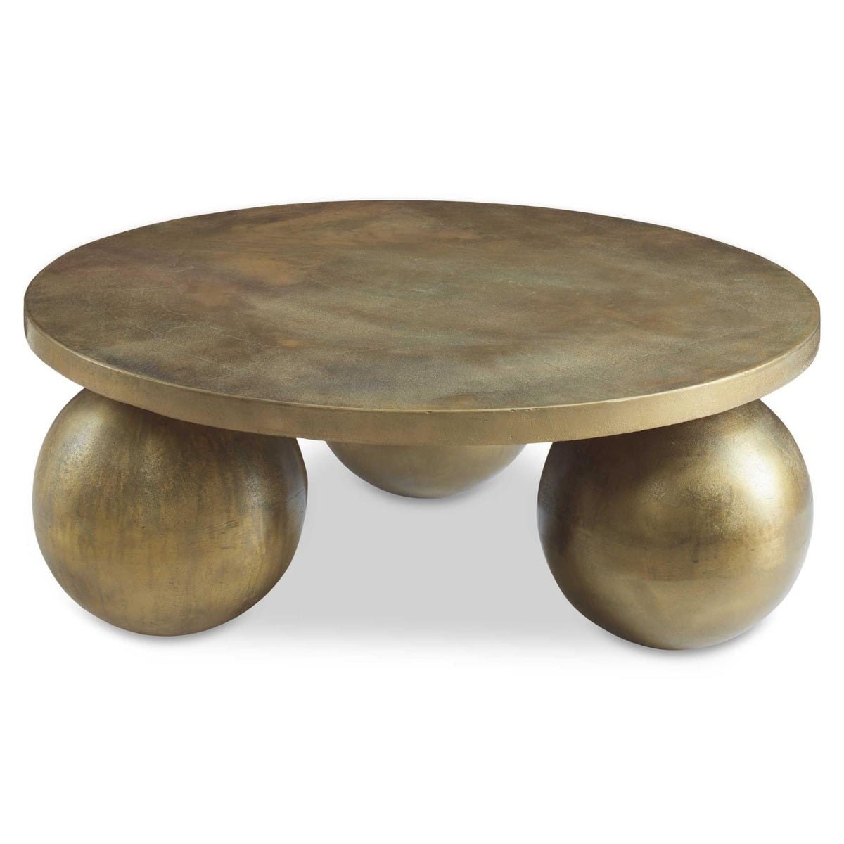Triplet Antique Brass Coffee Table