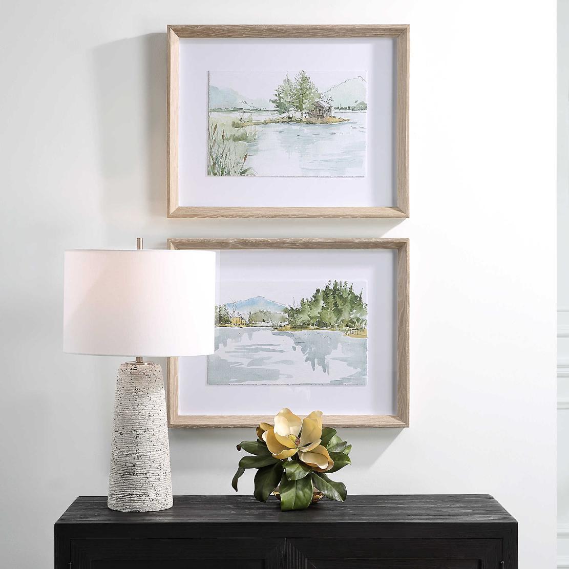 Serene Lake Framed Prints | Set of 2