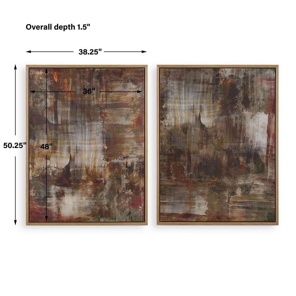 Molten Patina Framed Canvases, Set of 2