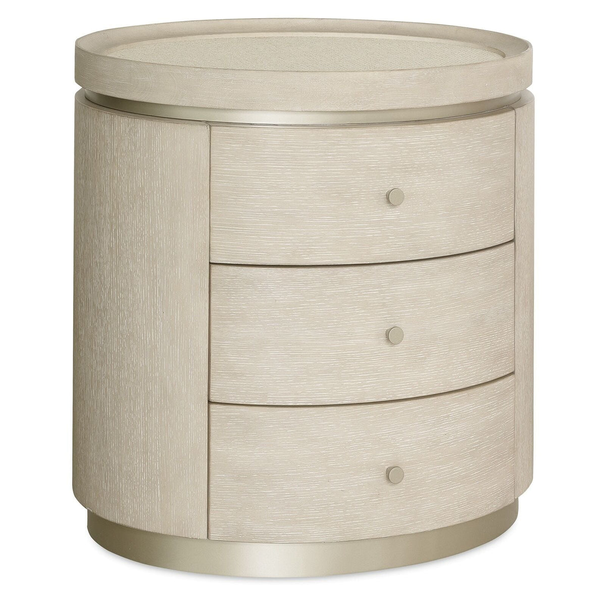 Coastal Breeze 3 Drawer Oval Bedside Table