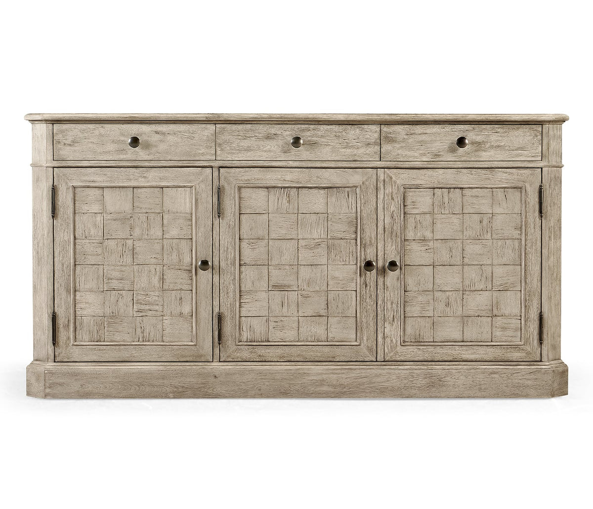 64" Rustic Grey Three Door Sideboard