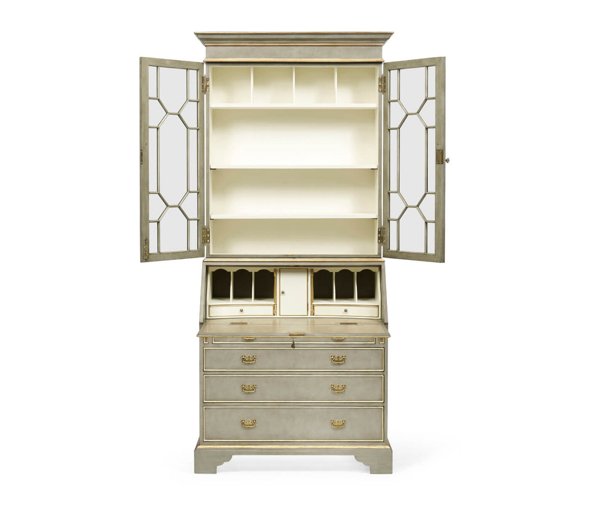 Georgian Grey & Gilded Secretary
