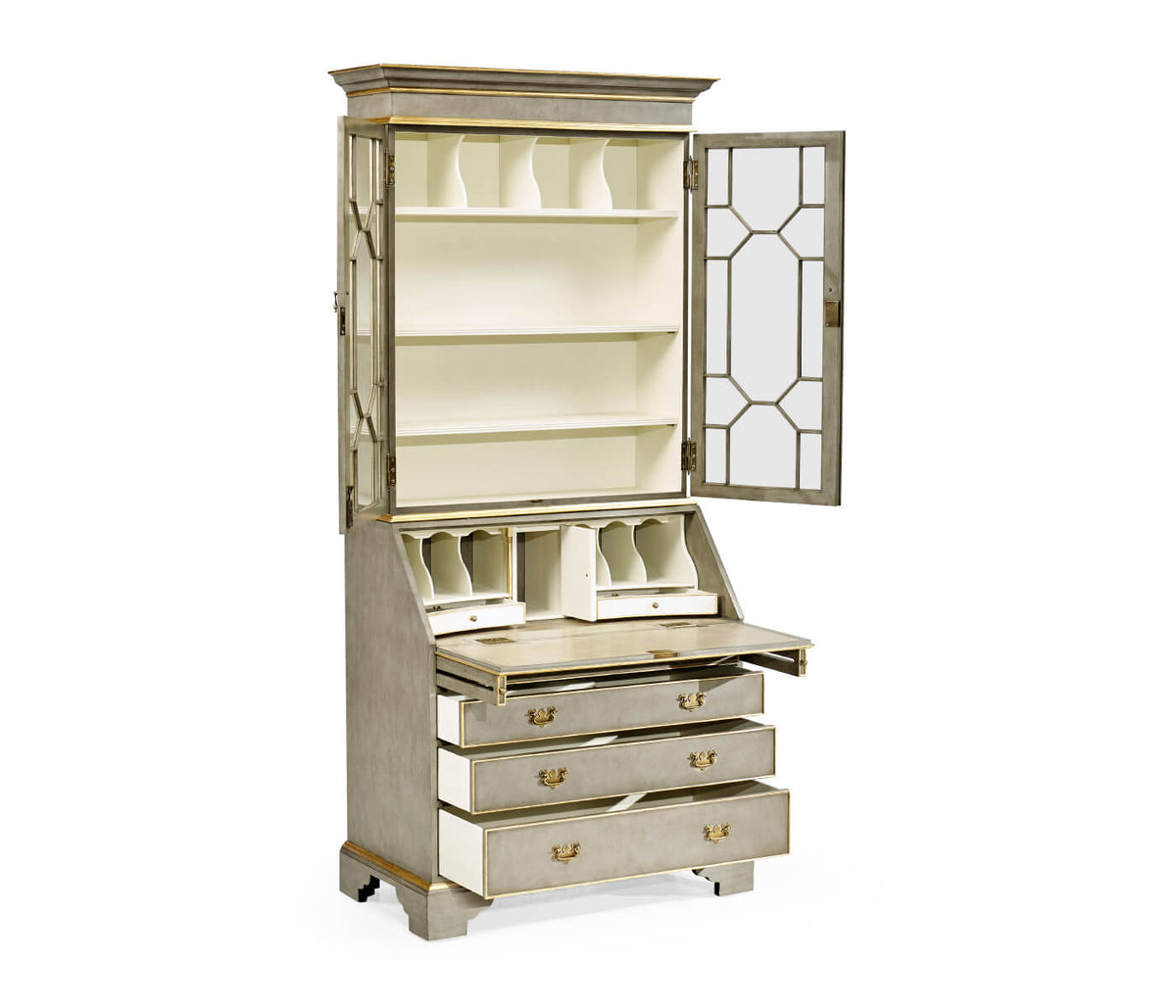 Georgian Grey & Gilded Secretary