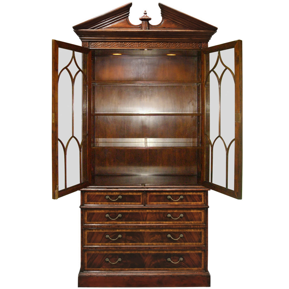 Mahogany Glazed Display Cabinet with Drawers