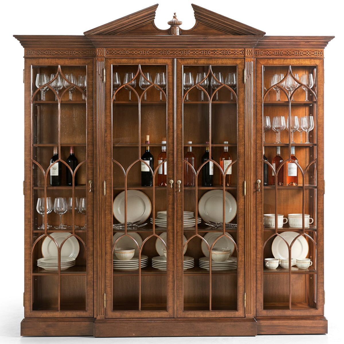George II Triple Breakfront China Display Cabinet