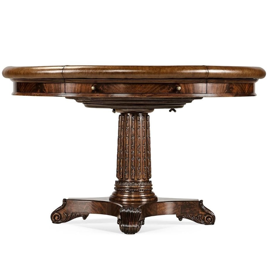 Mahogany Round Poker Table