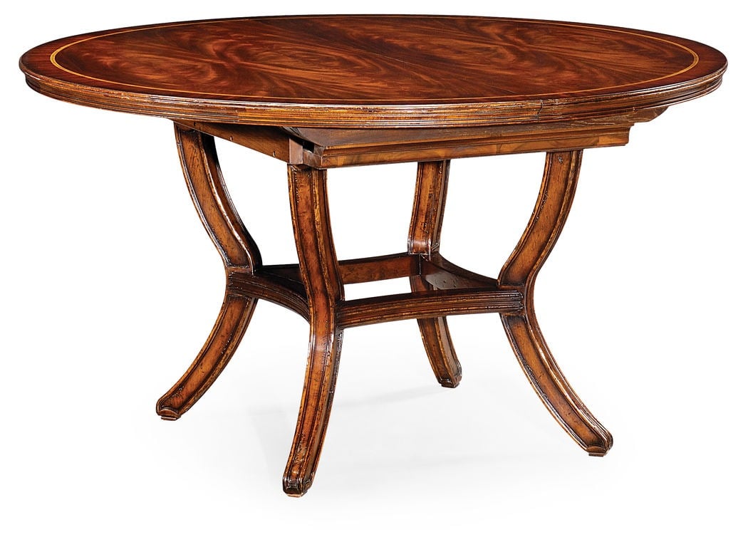 Extending Round Dining Table in Mahogany - 137-195cm