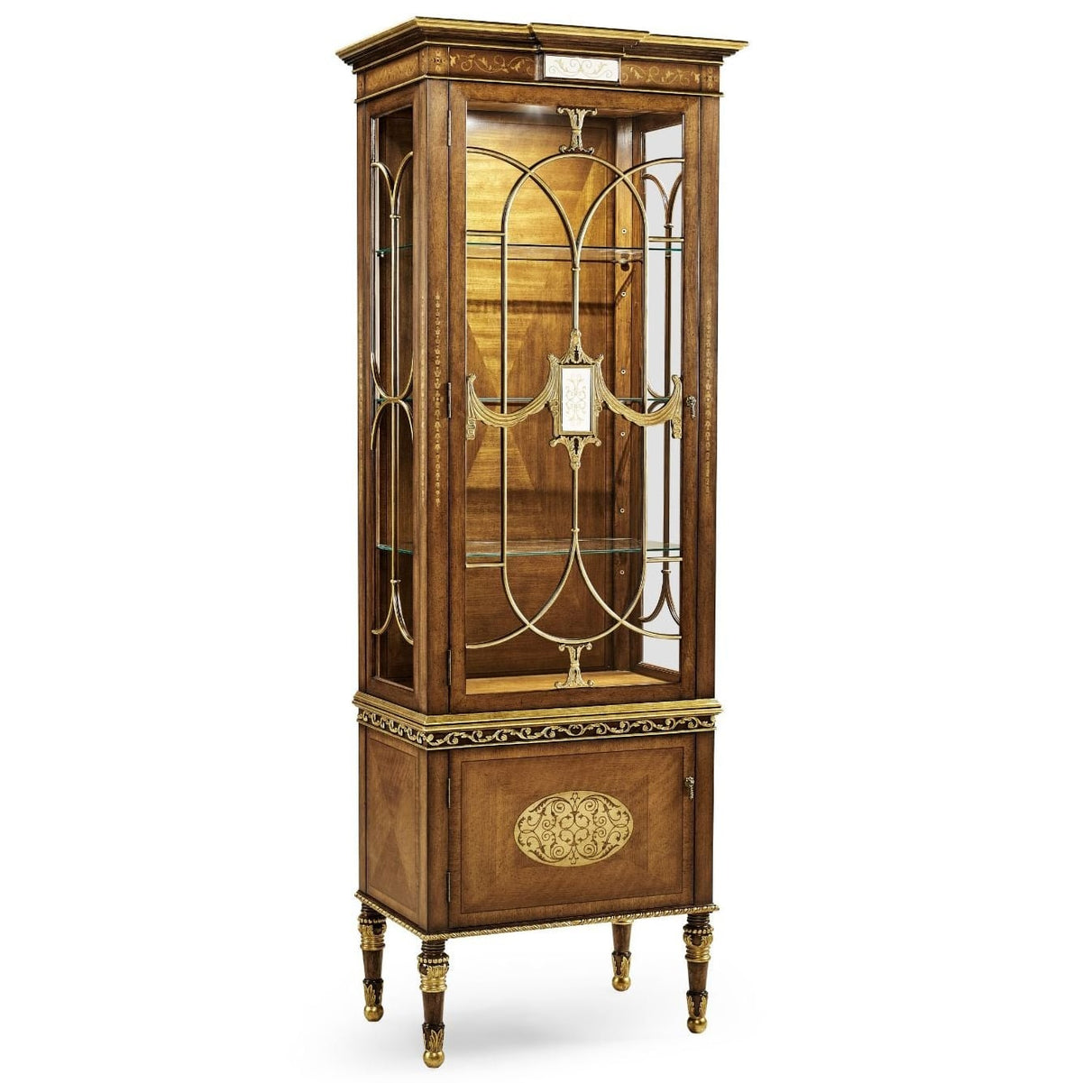 Narrow Satinwood Display Cabinet