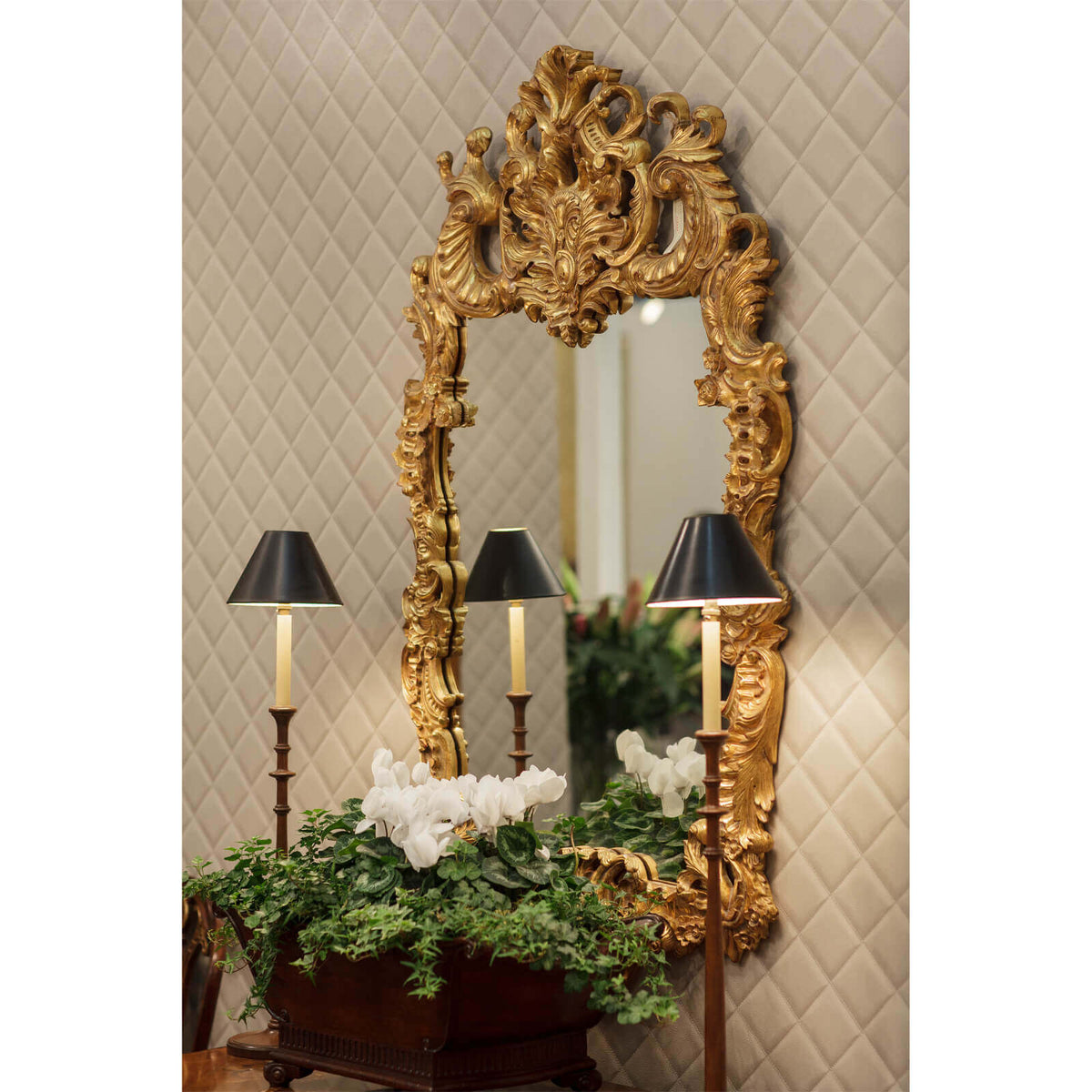 Finely Carved and Gilded Rococo Style Mirror