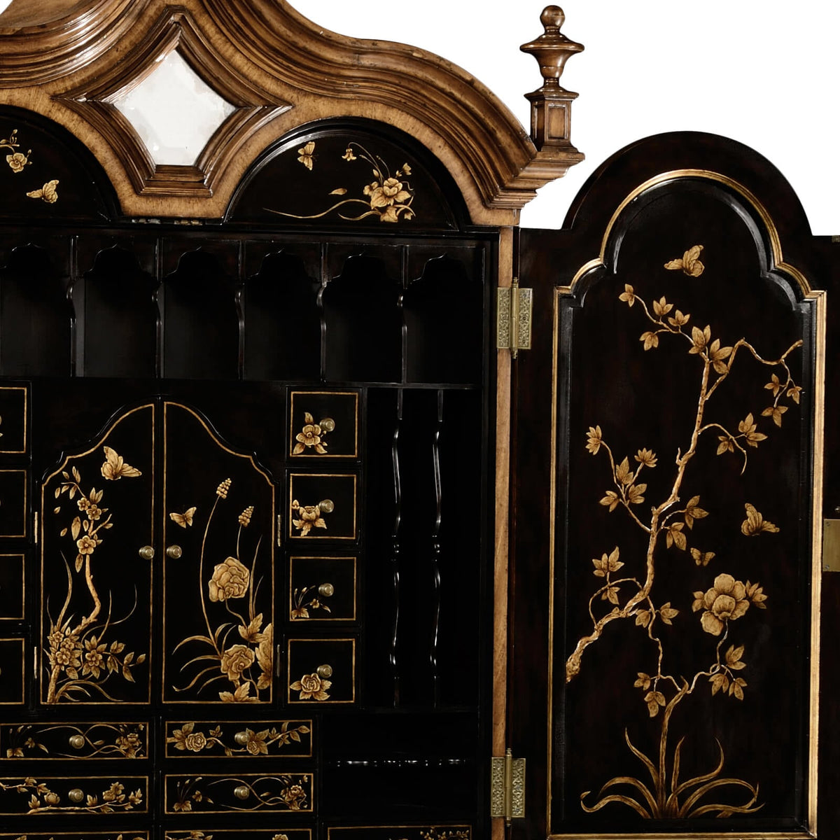 Queen Anne Walnut Bureau with Chinoiserie Interior