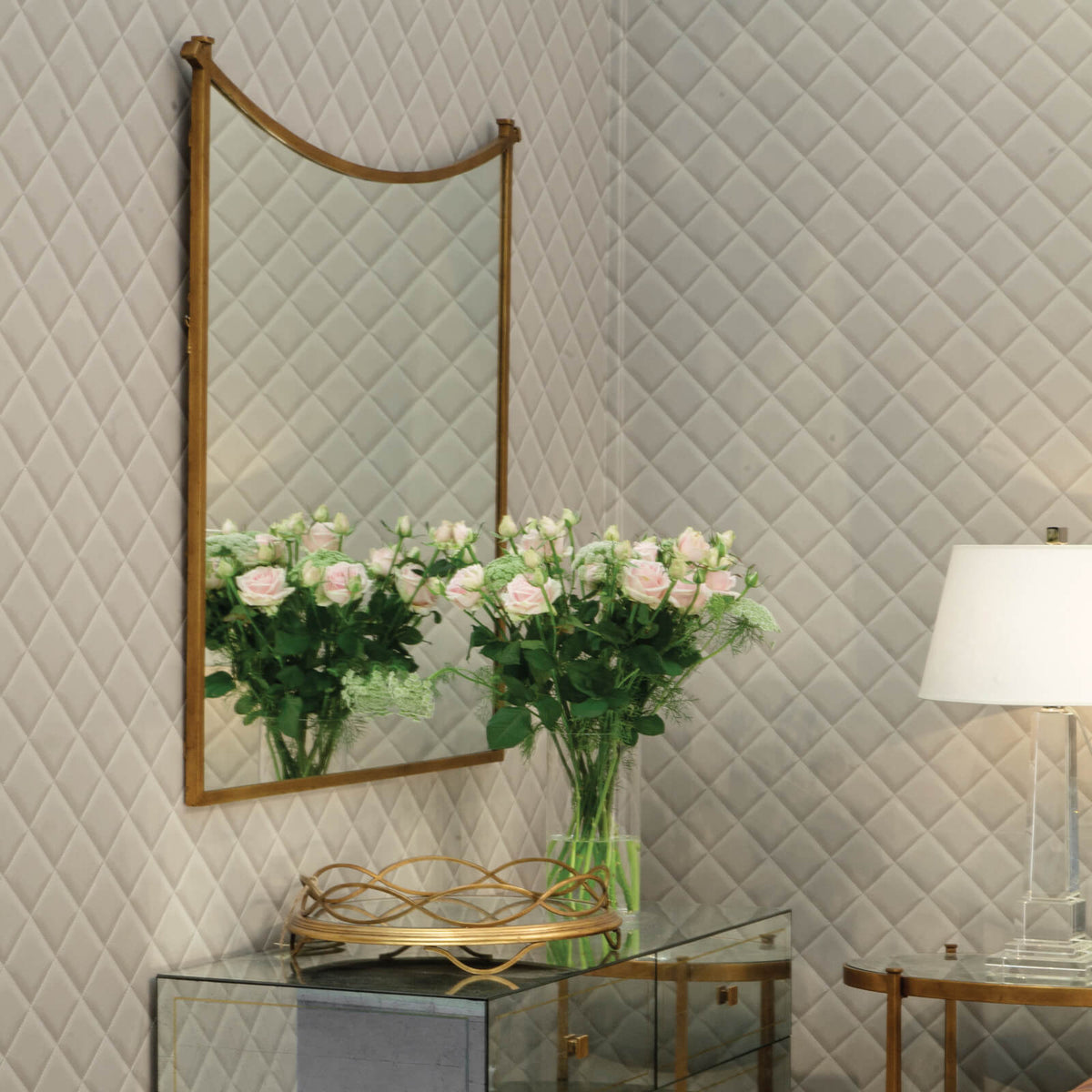 Luxe Inverted Arch Wall Mirror in Gilded Gold