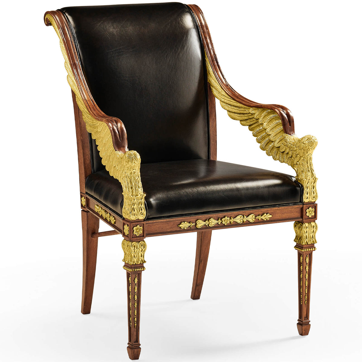 Armchair Empire in Black Leather