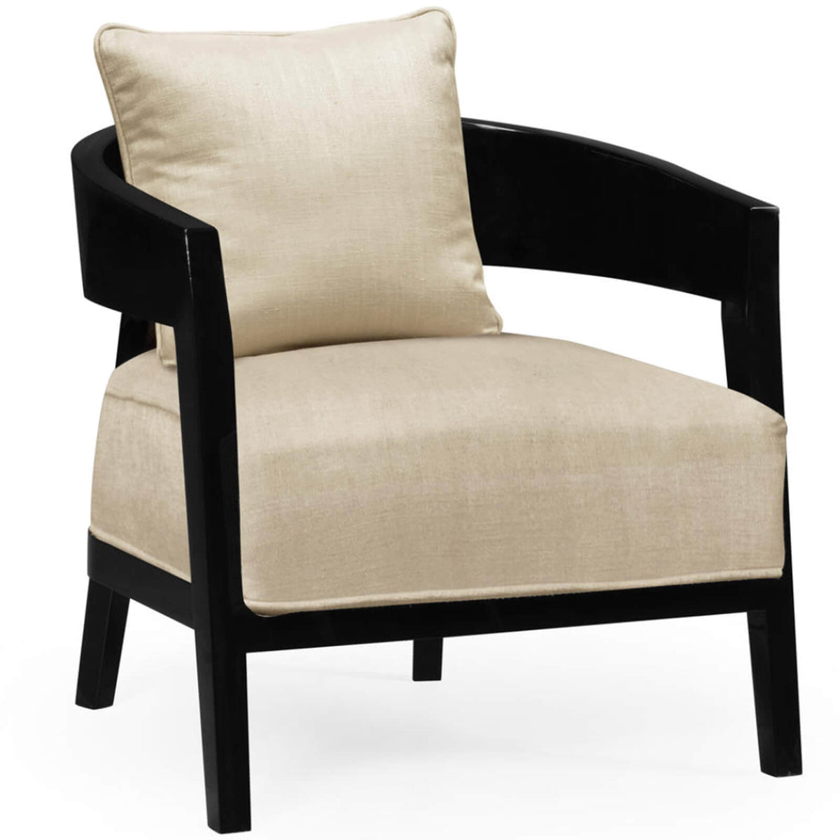 Smoky Black Tub Chair with Back Pillow