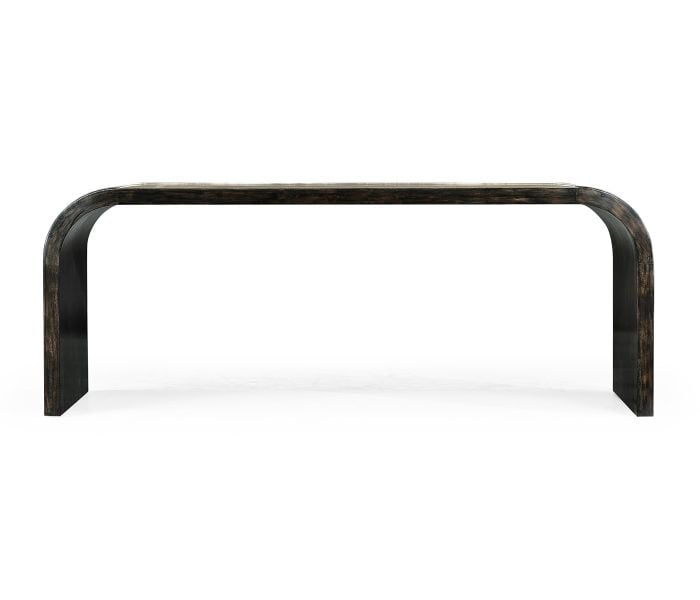 Etched Brass Curved Coffee Table
