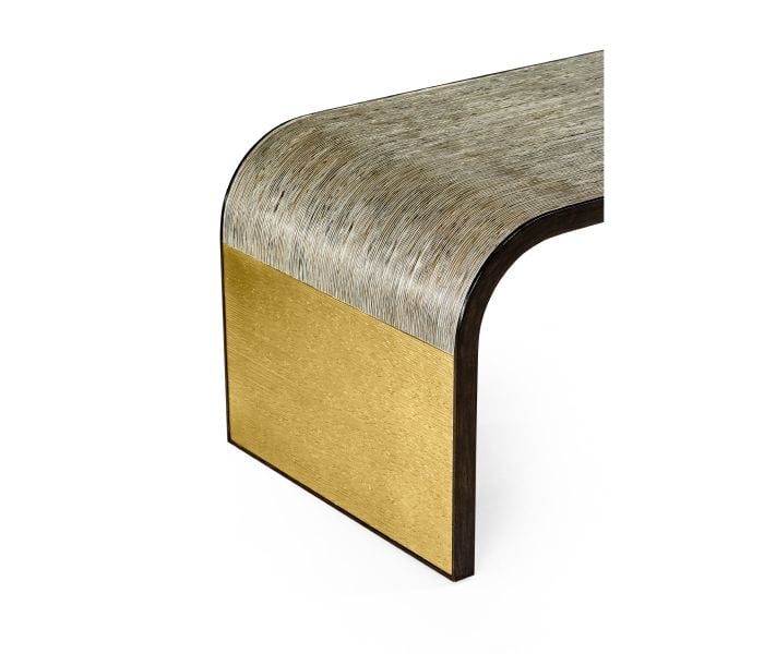 Etched Brass Curved Coffee Table