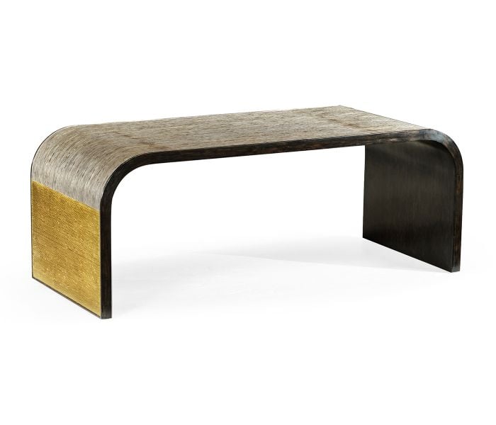Etched Brass Curved Coffee Table