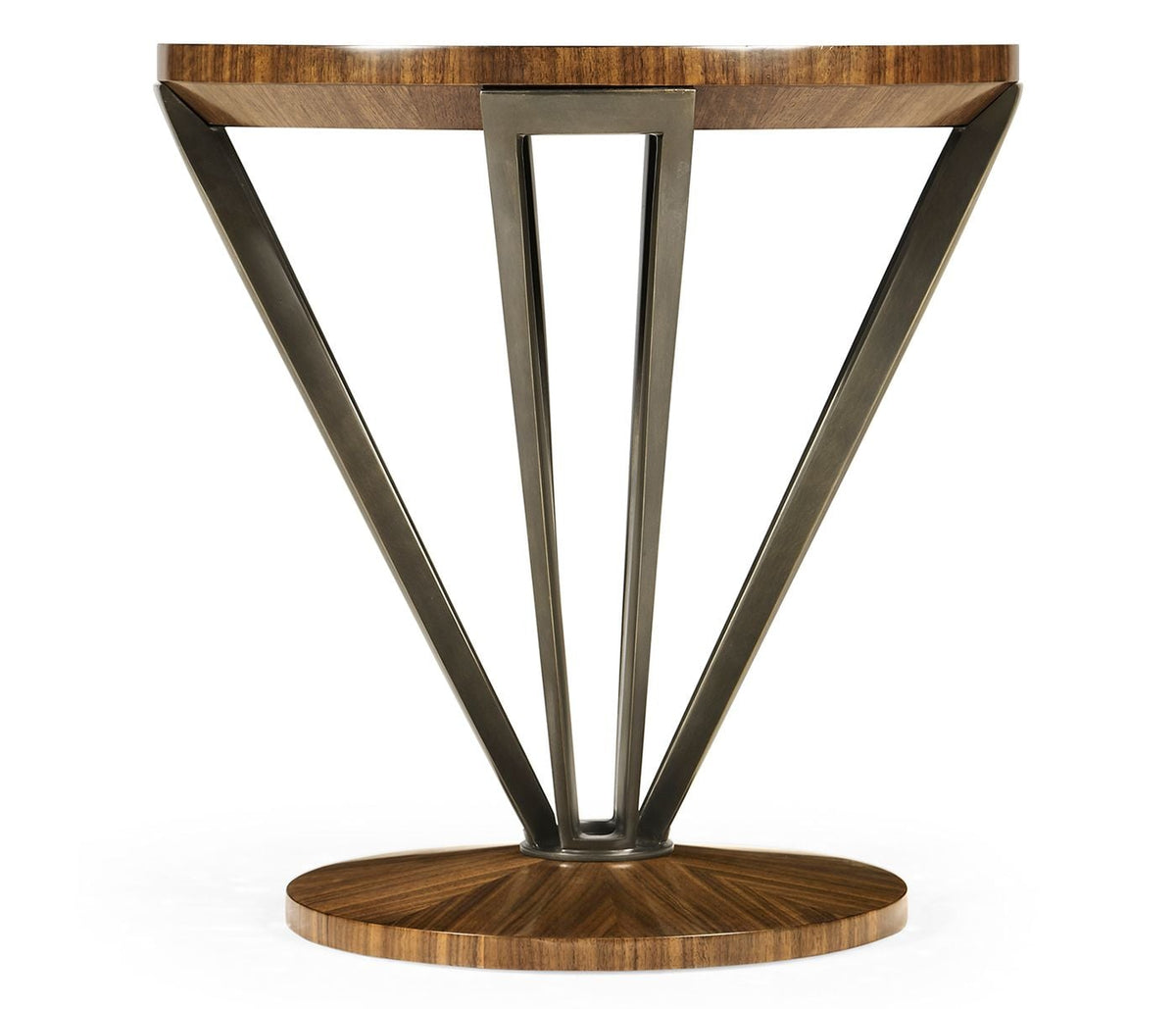 Toulouse Brass & Walnut Lamp Table