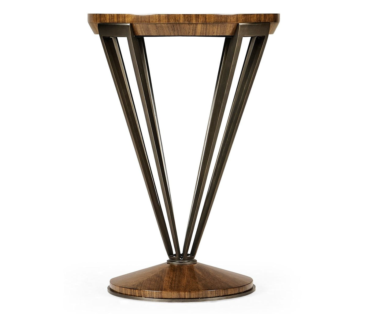 Toulouse Brass & Walnut Drinks Table