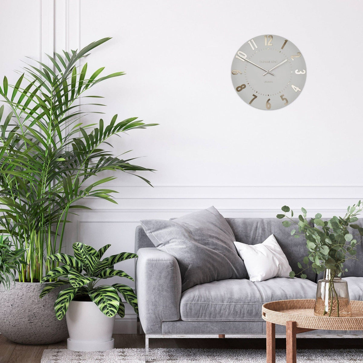Mulberry Large Wall Clock in Cloud
