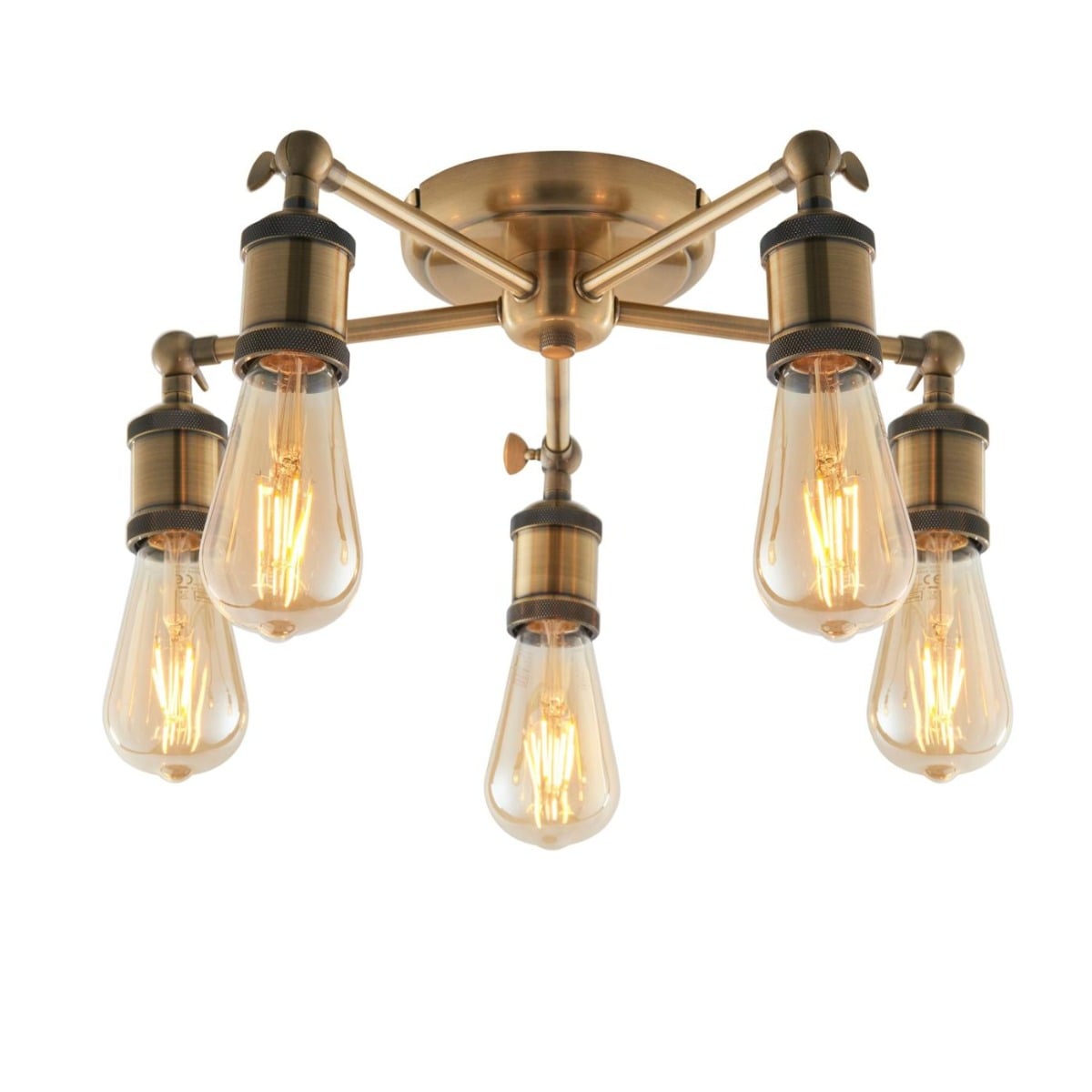Myron 5-Light Ceiling Light Antique Brass