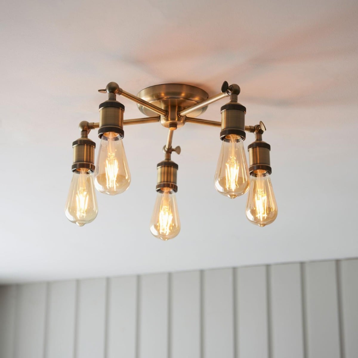 Myron 5-Light Ceiling Light Antique Brass