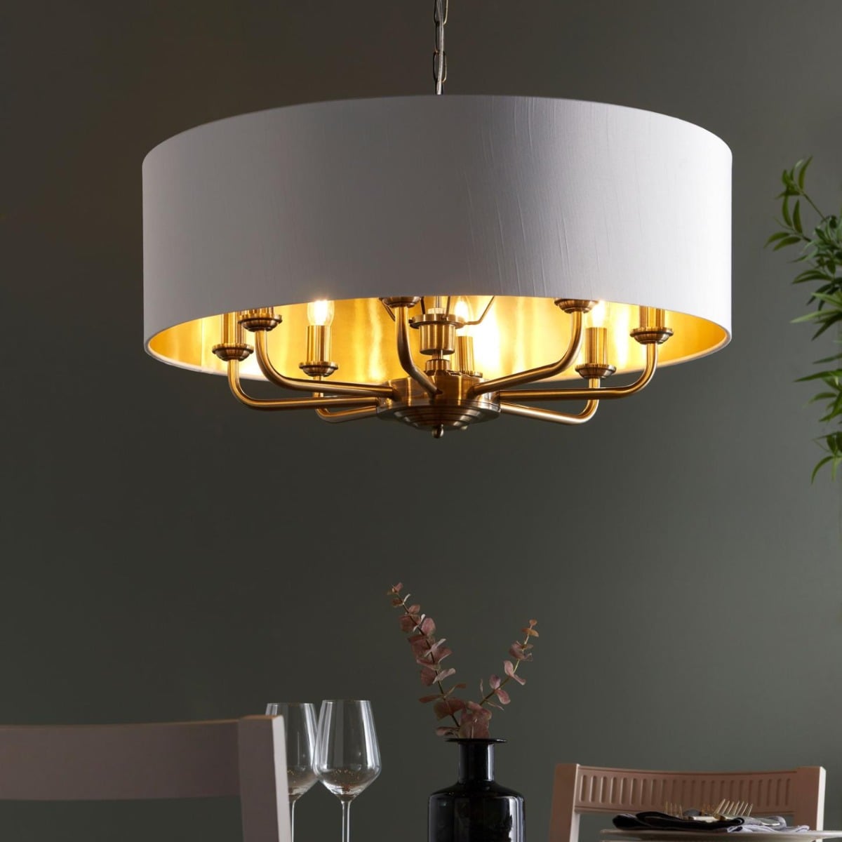 Homelea 8 Pendant Light Antique Brass
