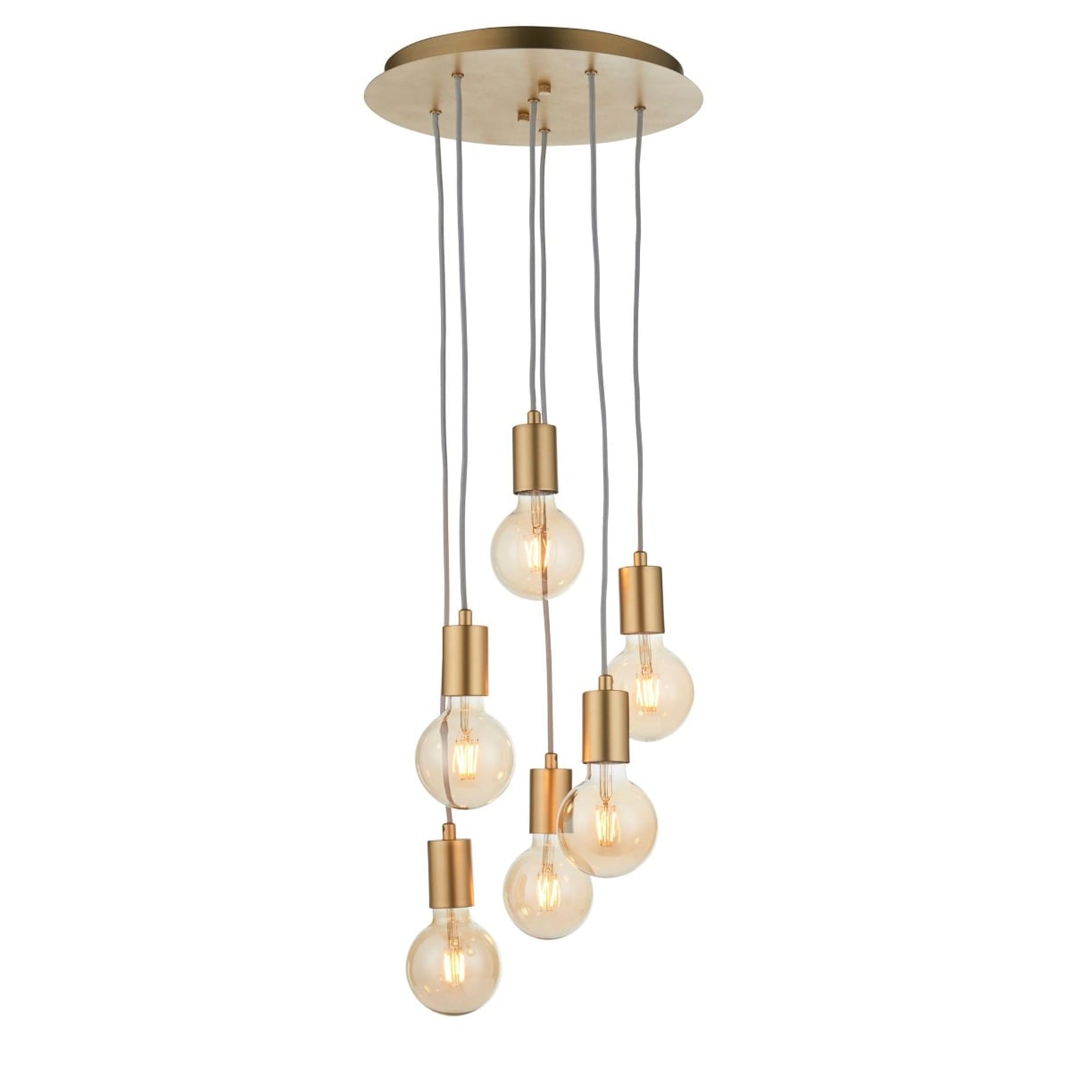 Ares 6-Light Pendant Light Satin Brass