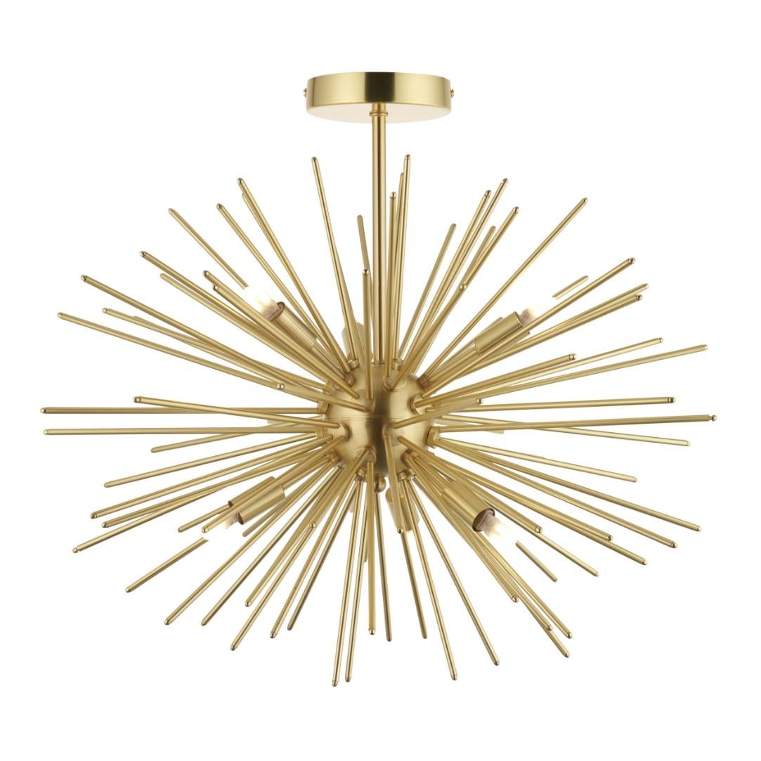 Poynton 6 Ceiling Light Satin Brass