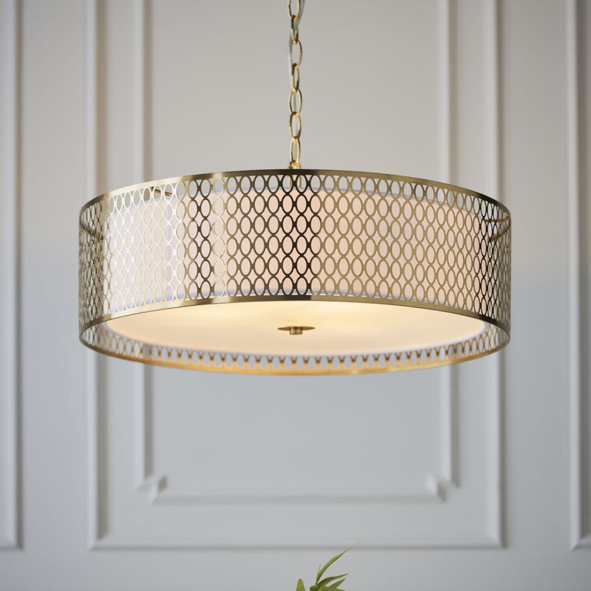 Laleham Pendant Light Gold/White