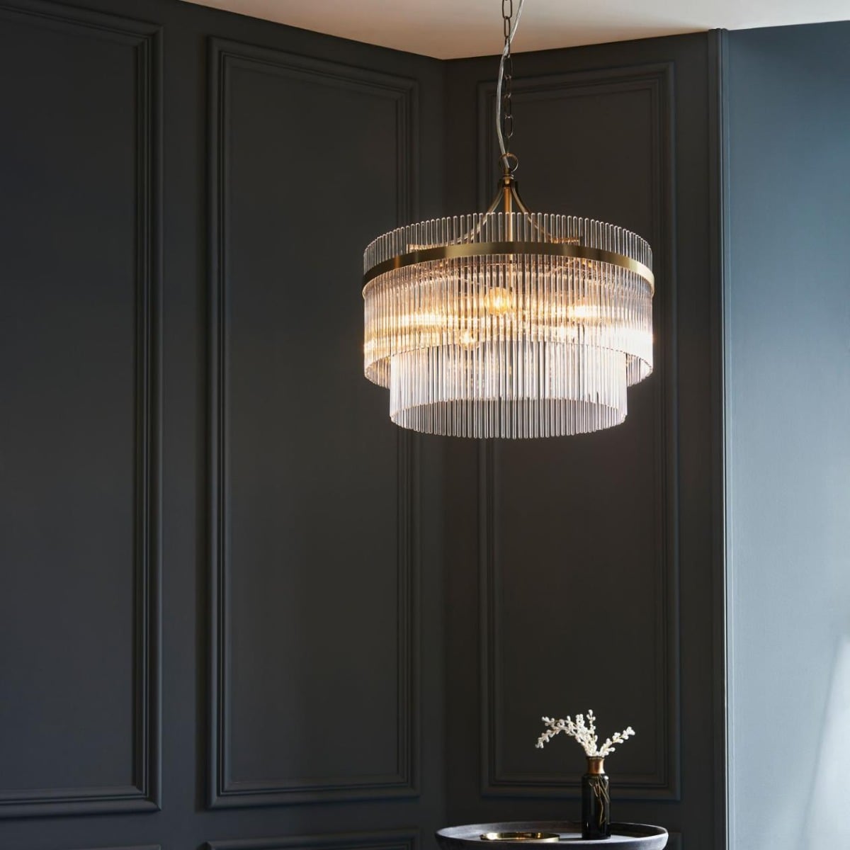 Mayetta 5-Light Pendant Light Antique Brass