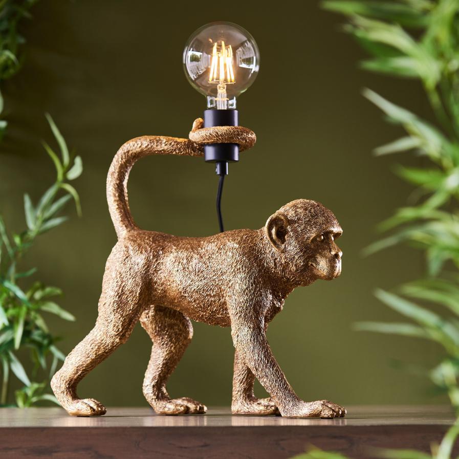 Monkey Table Lamp Gold