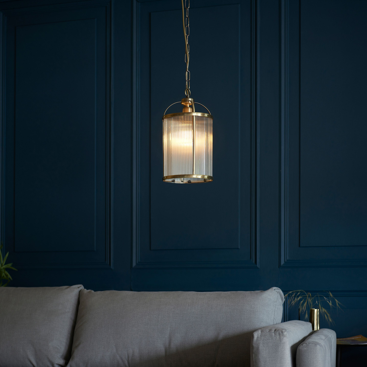 Worstead Ribbed Pendant Light - Small