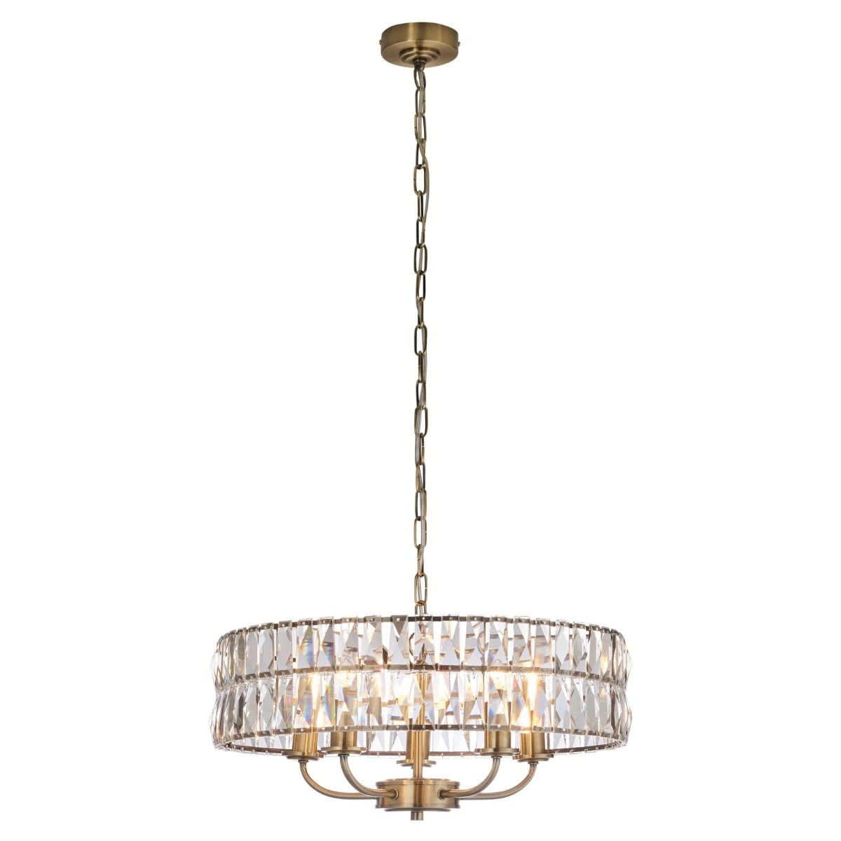 Filton 5-Light Pendant Light Antique Brass