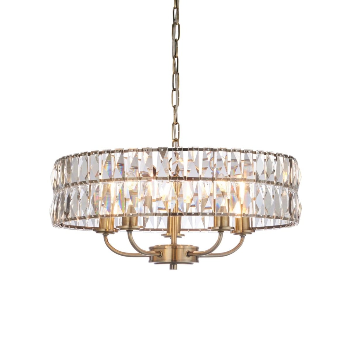 Filton 5-Light Pendant Light Antique Brass