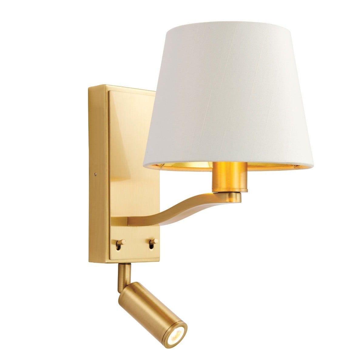Dronfield Reading Light in Brushed Gold