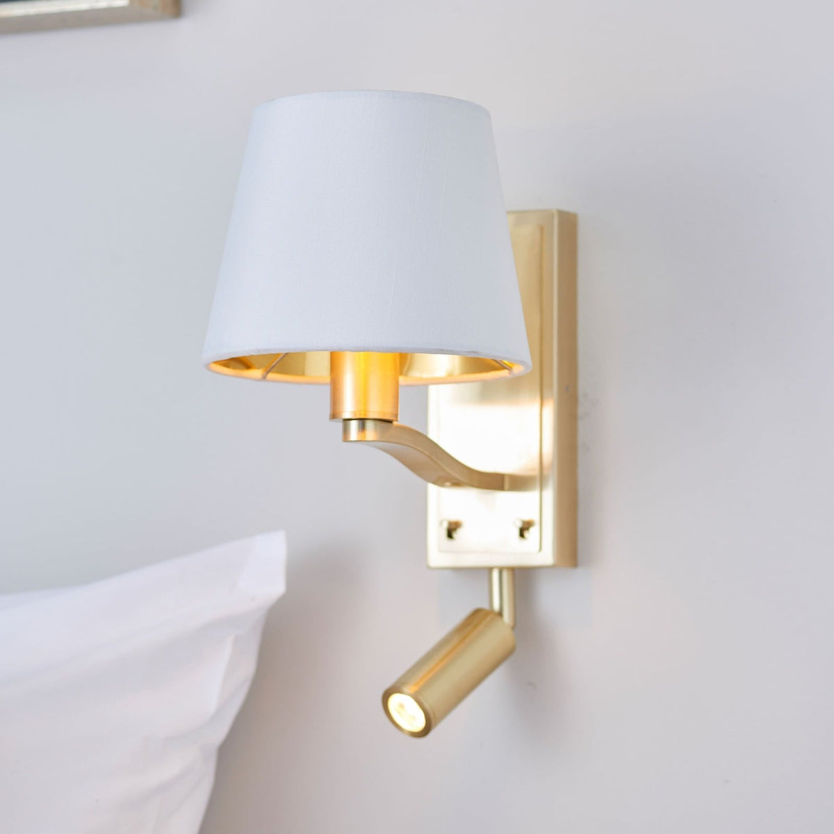 Dronfield Reading Light in Brushed Gold