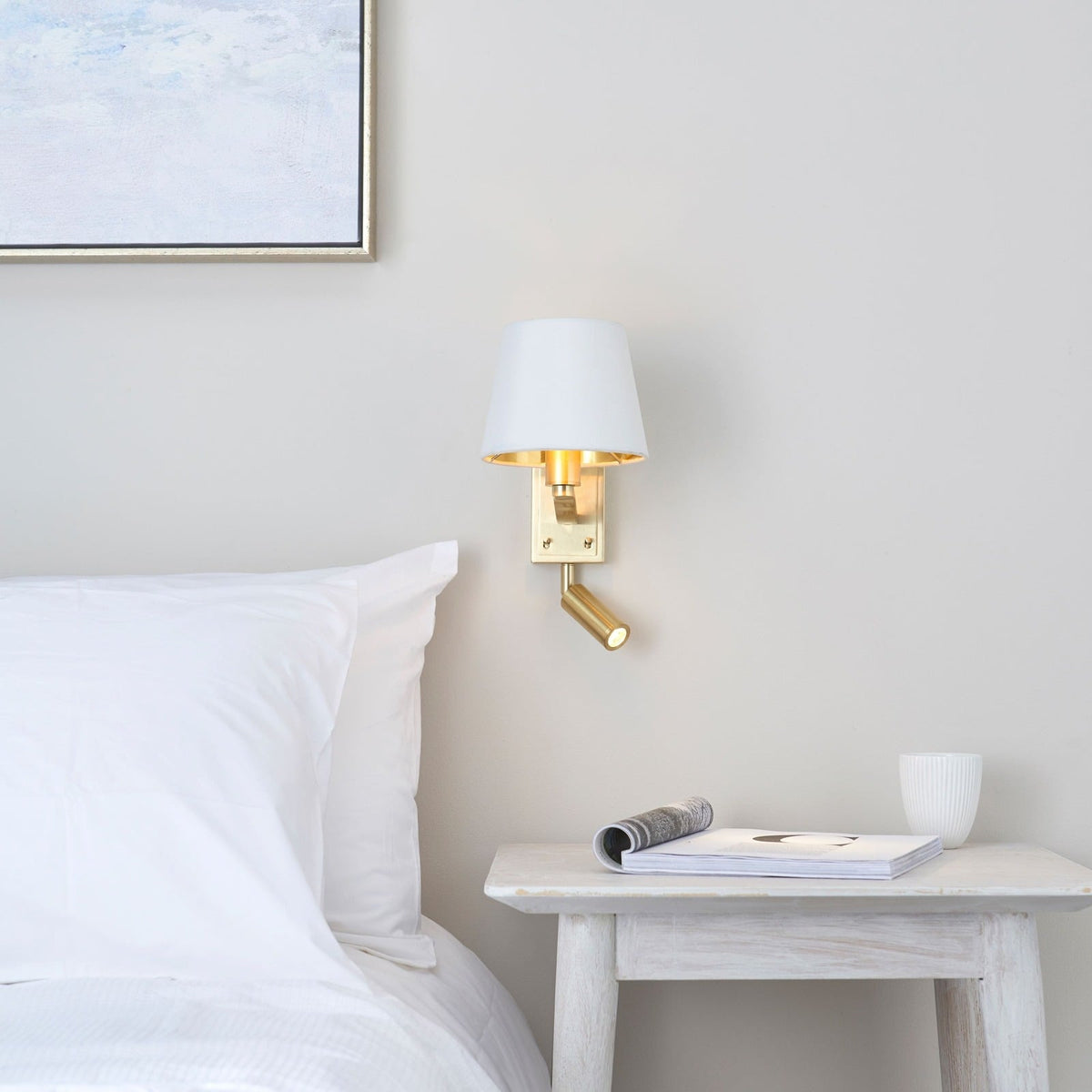 Dronfield Reading Light in Brushed Gold