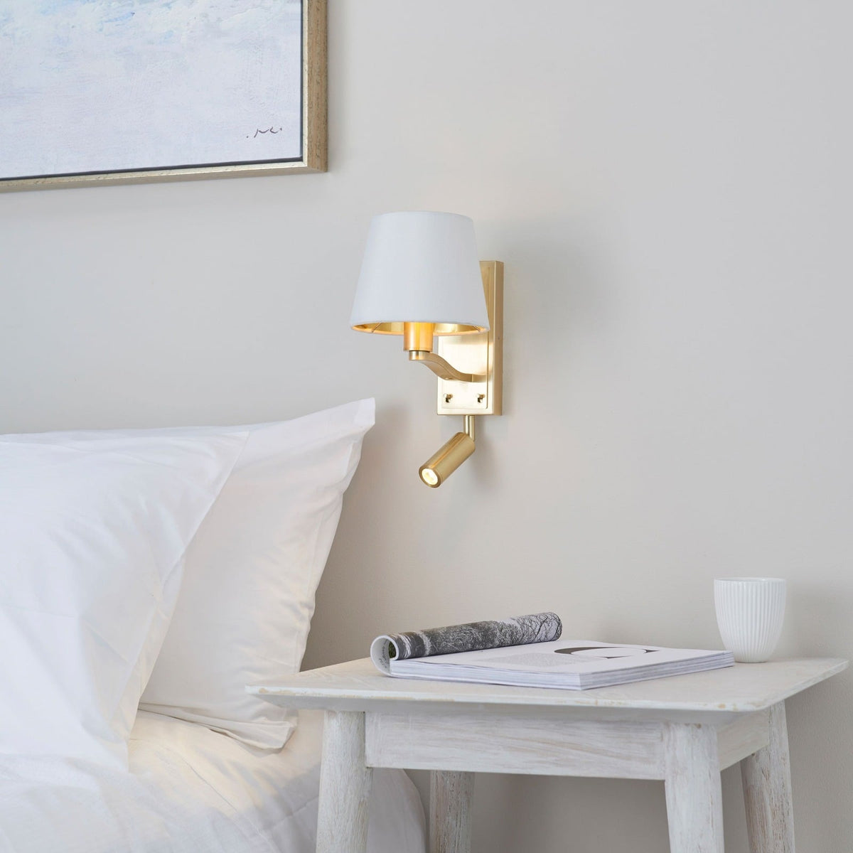 Dronfield Reading Light in Brushed Gold