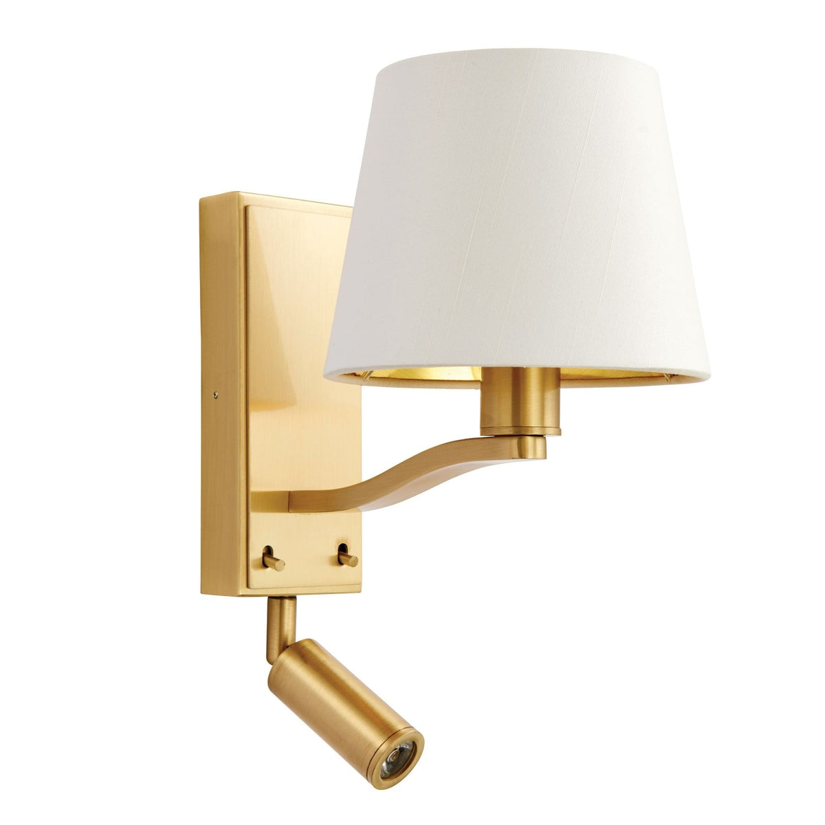 Dronfield Reading Light in Brushed Gold