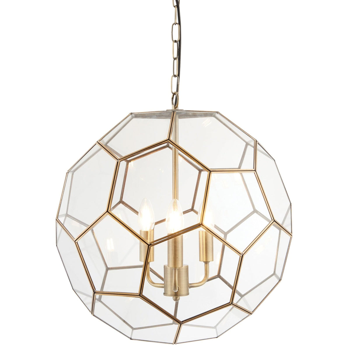 Weybourne Pendant Light in Antique Brass - Large