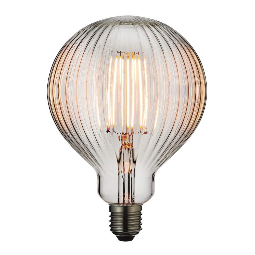 Fluted Filament Globe Bulb Clear
