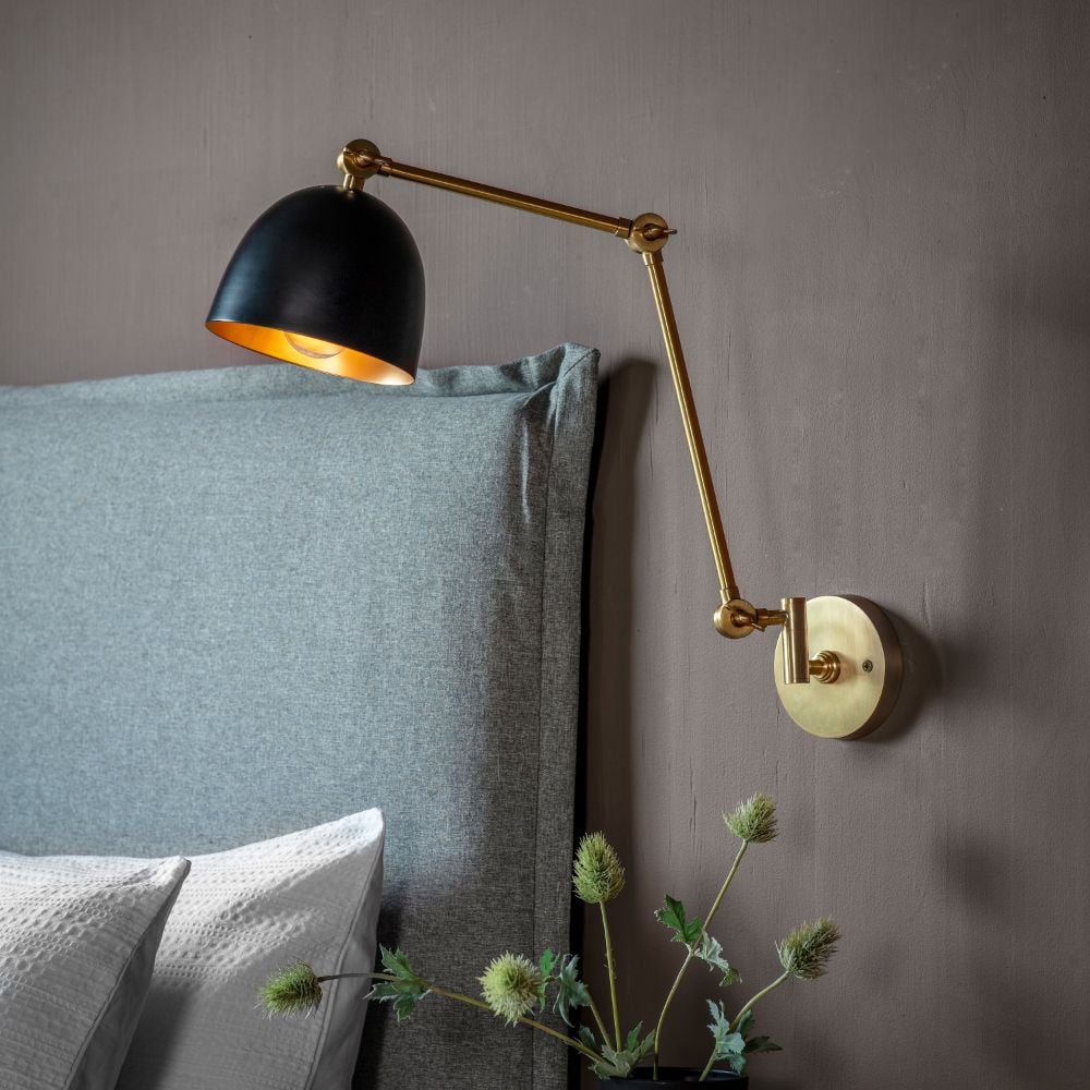 Alix 1 Wall Light in Antique Brass