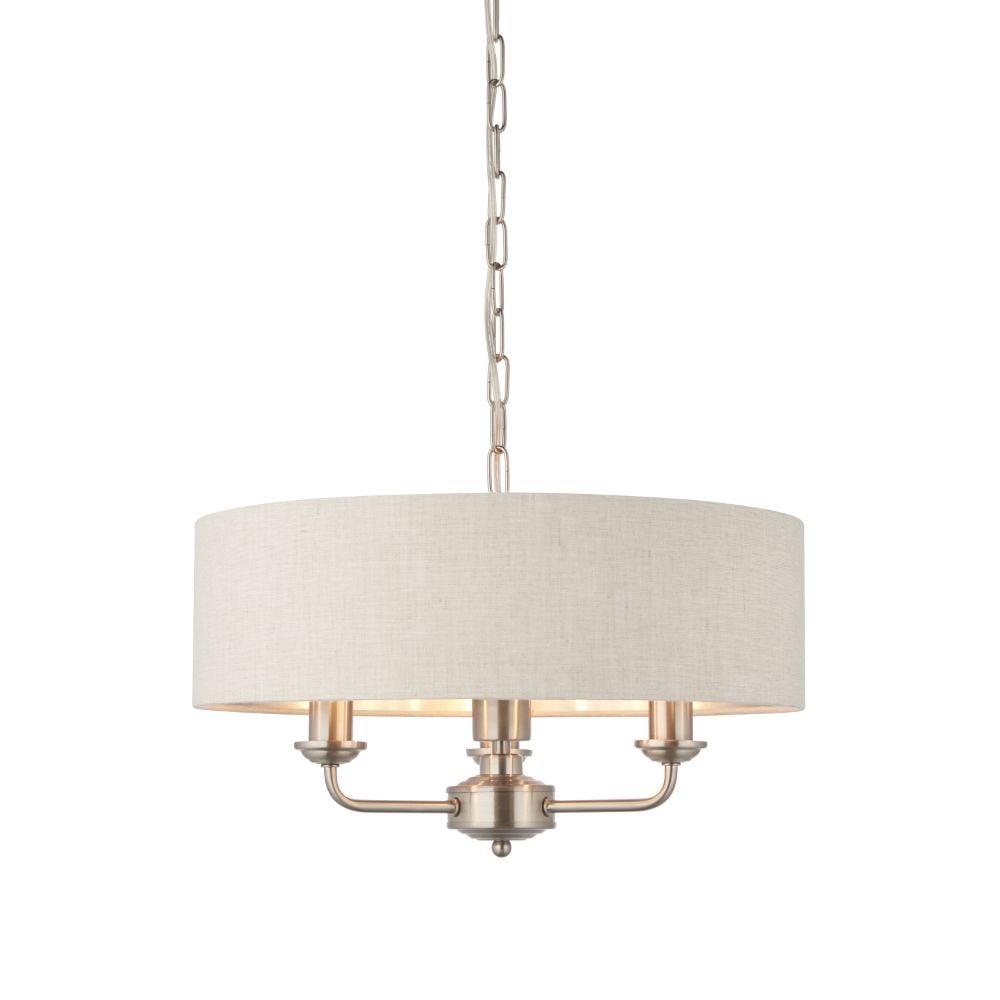 Homelea Small Pendant Light Chrome and Natural