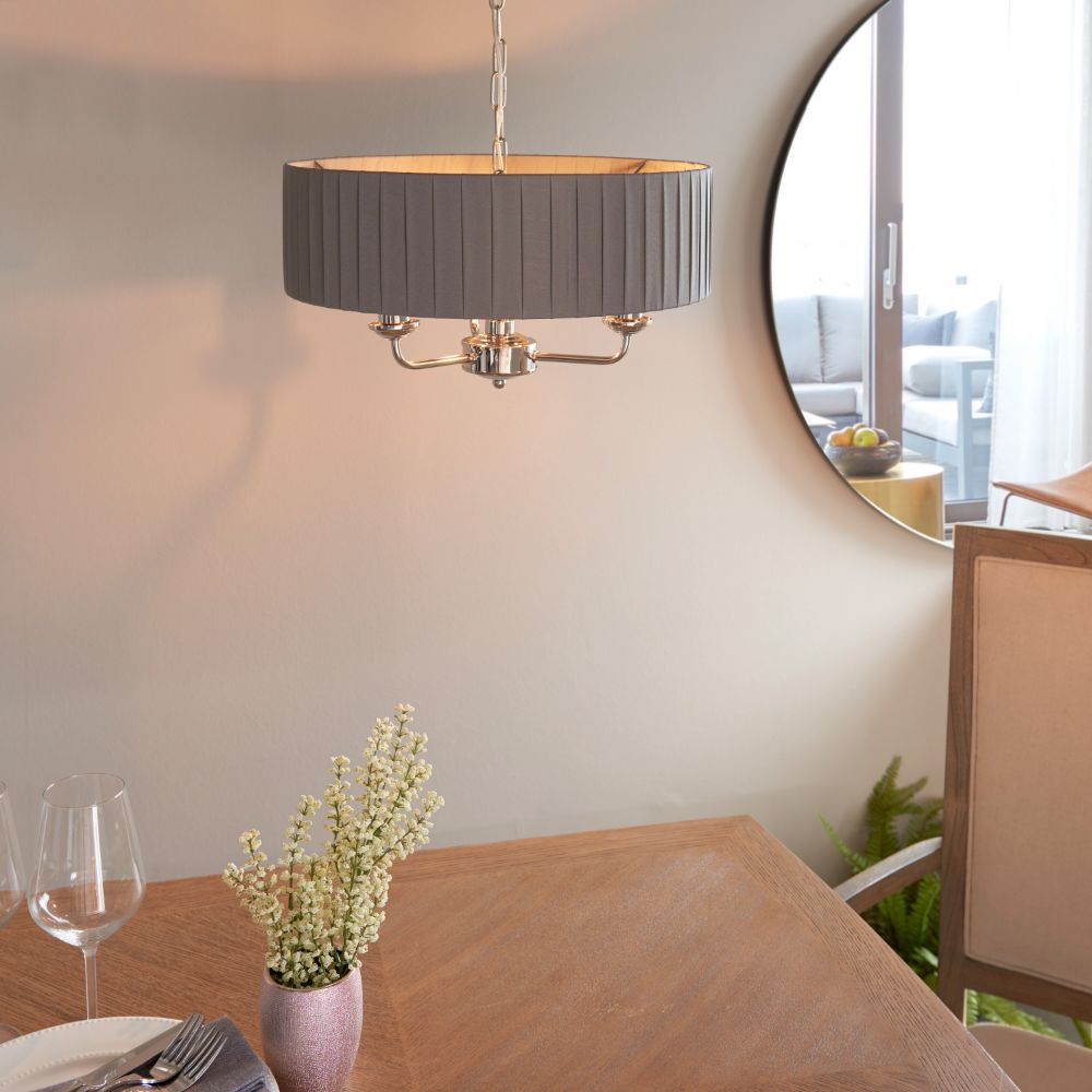 Homelea Small Pendant Light Nickel and Charcoal