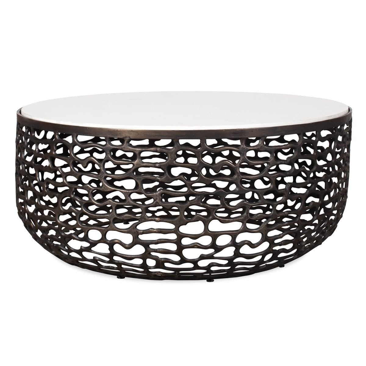 Sabena White Marble Outdoor Coffee Table