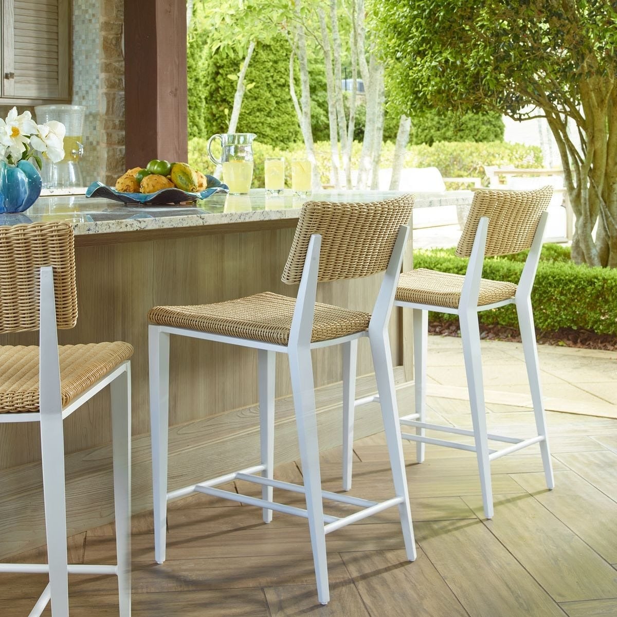 Calbas White Outdoor Bar Stool