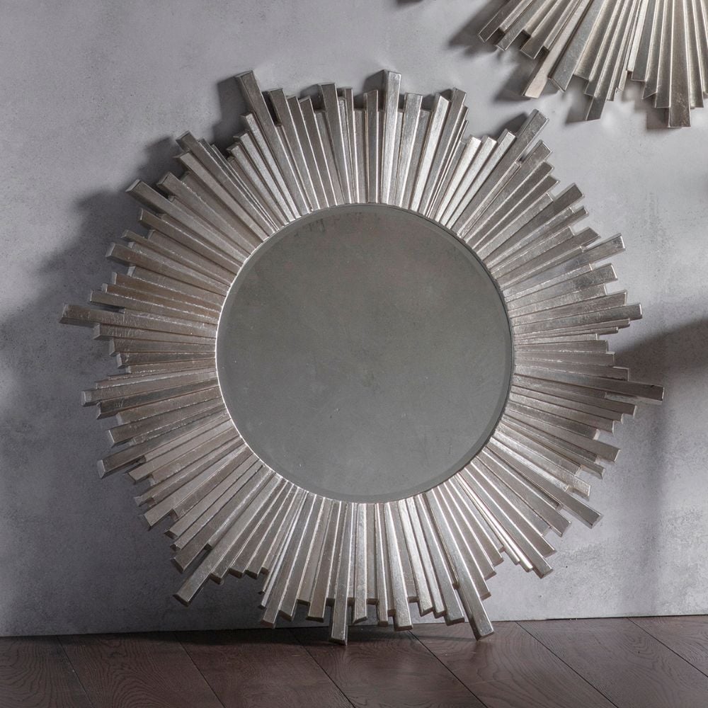 Union Round Silver Starburst Mirror