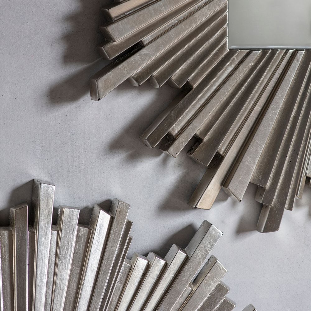 Union Round Silver Starburst Mirror