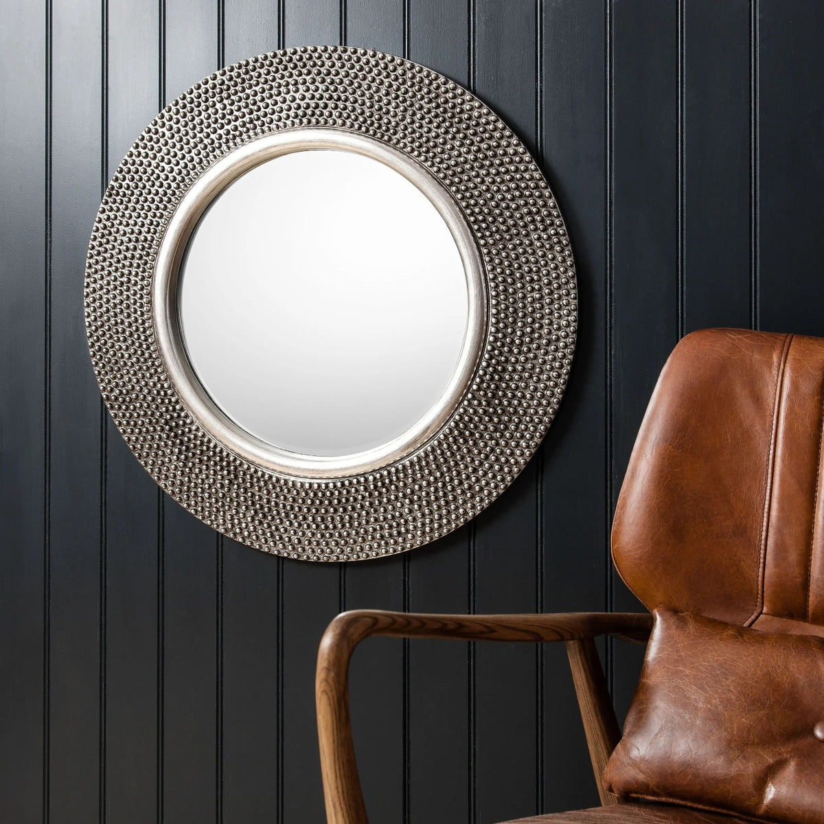 William Beaded Mirror - Round