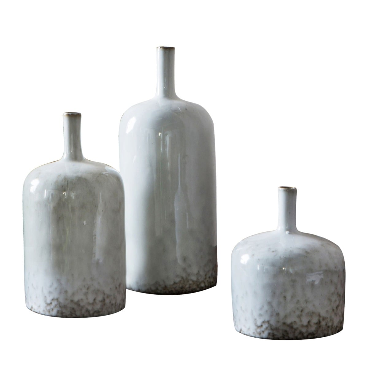 Nagao Contemporary Set of 3 White Vases